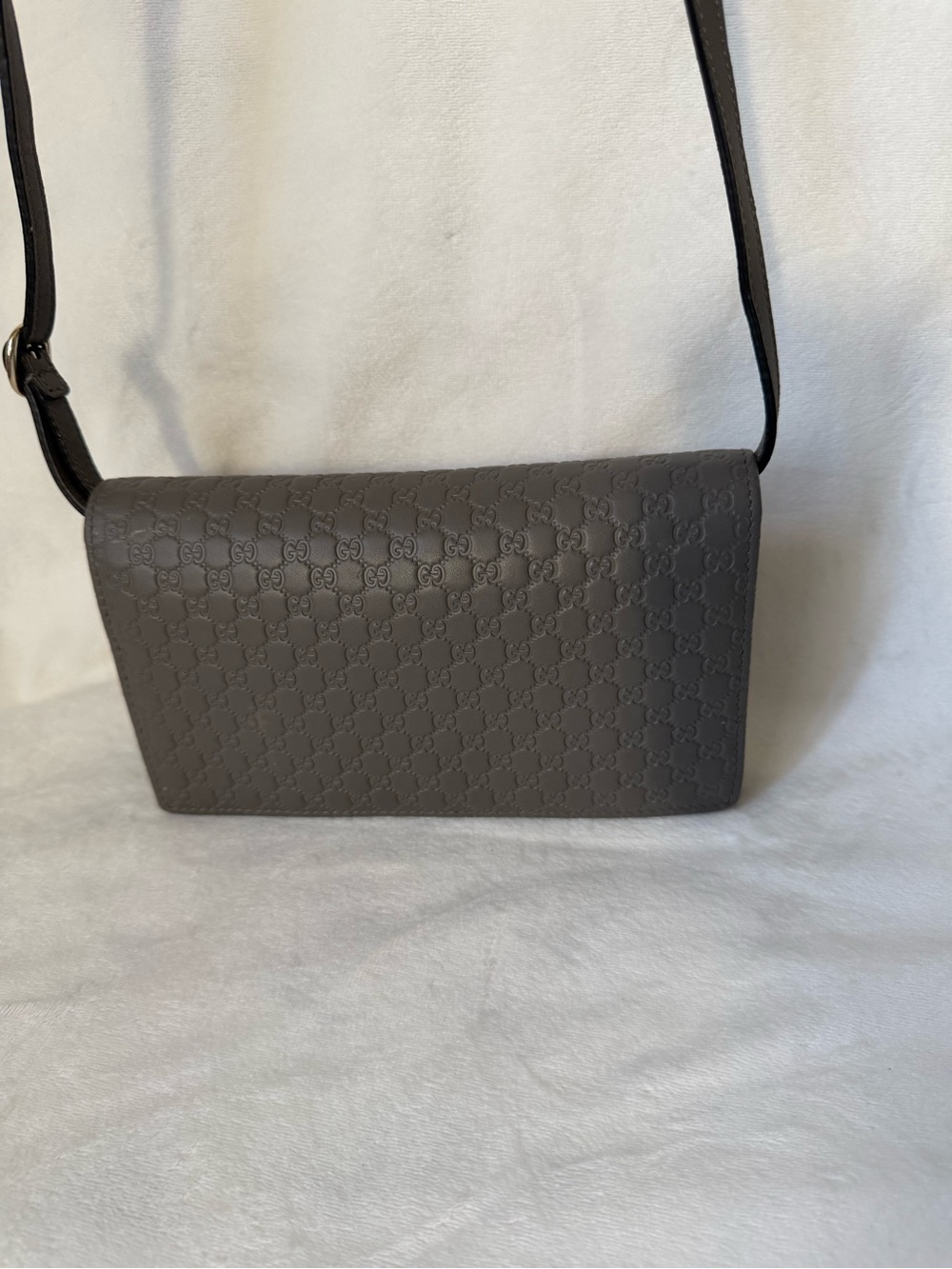 Gucci Wallet Crossbody Micro GG Gray - Picture 5 of 6